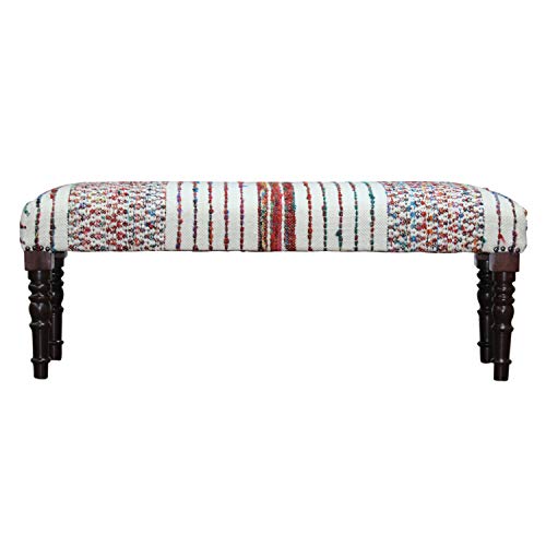 LR Home Multicolor Handmade Upholstered Bench for Bedroom End of Bed |...