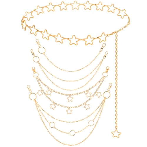 Waist Chain Belt Jeans Pants Chain, Punk Pocket Chain HipHop Wallet Chain for Women Body Belly Chain Goth Accessories Y2K