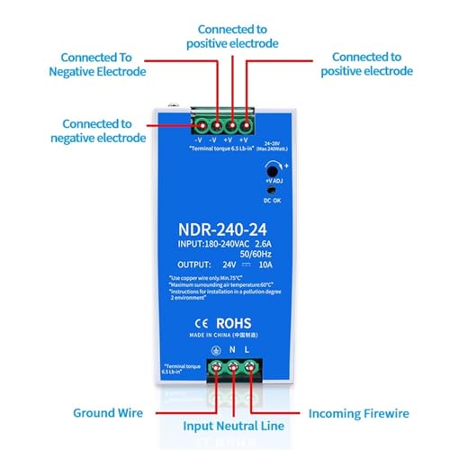 NDR-75-12 12V 6,3A transformateur de puissance AC/DC unique - 5