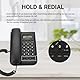 Schnurgebundenes Telefon, schnurgebundenes Tischtelefon mit Telefonkabel, großen Tasten, einstellbarer Lautstärke, Festnetztelefon für Home Office Hotel, unterstützt FSK/DTMF Dual System(Schwarz)