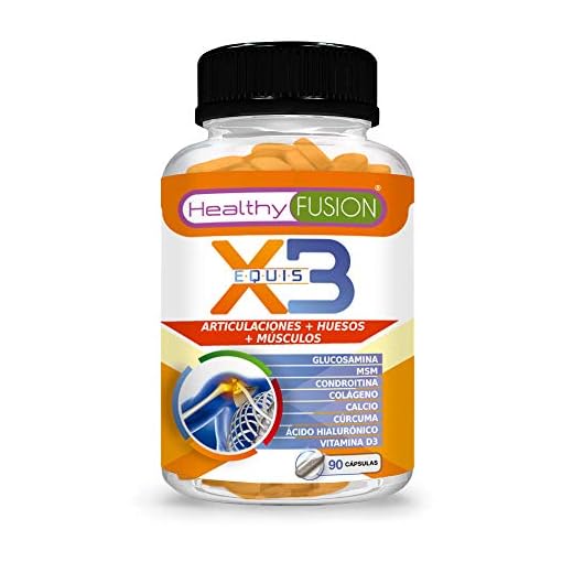 Cúrcuma con glucosamina, condroitina y colágeno | Elimina el dolor en músculos, articulaciones y huesos | Potente antiinflamatorio con acción analgésica | Repara las articulaciones | 90 cápsulas