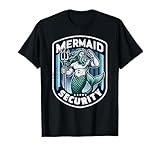 Mermaid Security Father Swimming Parent Swimmer Dad Swim T-Shirt