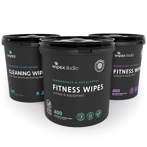 Wipex Fitness Wipes Bundle: Lemongrass, Lavender & BZK (3 Buckets)