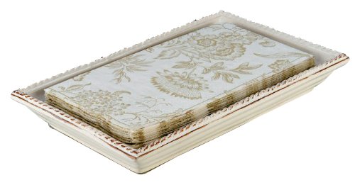 Boston International Ceramic Guest Towel Caddy, Antique White 9.25 X 6-Inches #TOP13