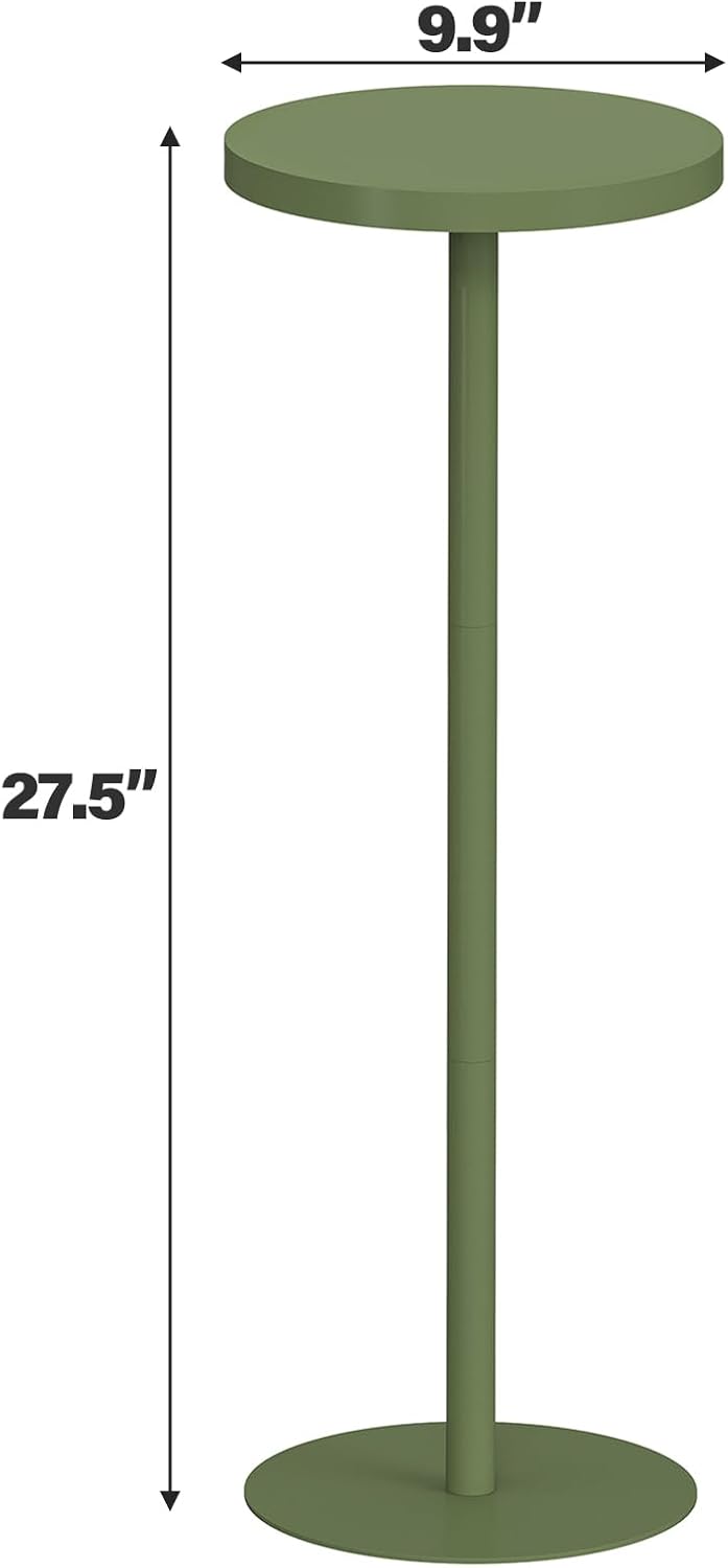 tutotak tall round side table, small end table, drink table, pedestal side table, livingroom, olive green tb01bog065 1 pack ordinary green