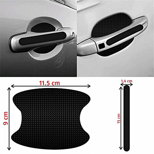 Image of CVANU Car Door Handle & Door Bowl Pack of 8 Anti-Scratch Guard Protective Cover Black Self-Adhesive Vinyl Sticker Cv3