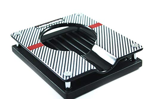 Linea Modena Single Ashtray in Metal and Ceramic Covered with Carbon Fiber Decals - ASH003