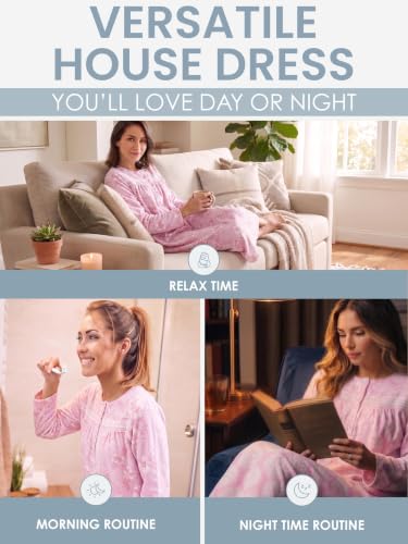 Image of Casual Nights Women's Cozy Long Sleeve Fleece Nightgown