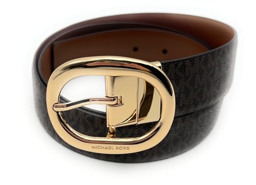 Ceinture pour femme Michael Kors en cuir noir premium large de 4 cm