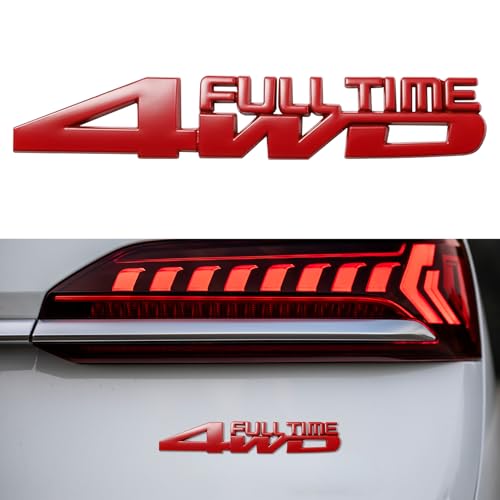 Image of 4x4 Emblem Sticker, Metal Car Emblems, 3D Fender Badge Decal Car Sticker, Universal 4X4 Emblem Badge 3D Logo Car Exterior Accessories Fit for SUVs Trucks Pickups (4WD, Red)