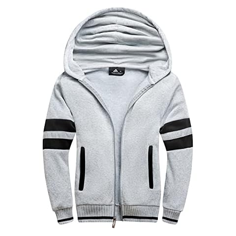 SECOOD Boys Hoodie Fleece Sherpa Lined Jacket Zip Up Sweatshirt Kids Fall Winter Warm Coat School Clothes Cover