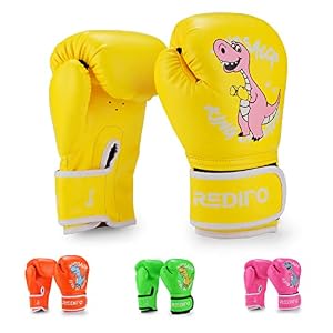 Redipo Kinder-Boxhandschuhe Dinosaurier Edition Gelb