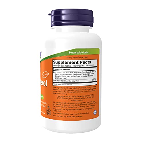 Now Supplements, Cholesterol Pro™ With Bergamonte™ And Plant Sterols, Cardiovascular Health*, 120 Tablets #TOP1