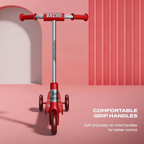 Image of TALIO Kids Kick Scooter for 2-5 Years Boys Girls, 3 Wheels with 4-Adjustable Heights, BIS Certified, Red | Capacity 30kg (GK-105 /03)