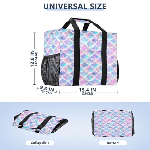 Scales Reusable Grocery Bags Large Tote Bag Waterproof Canvas Organizer for Beach Picnic Laundry Travel3