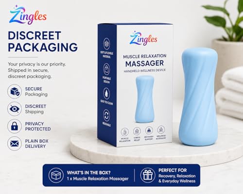 Image of Zingles Muscle Relaxation Massager | Mens Stroker | Handheld Wellness Device | Soft Flexible Stress Relief & Recovery Aid | Portable Acupressure Therapy Accessory