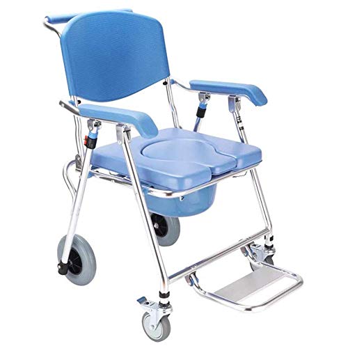 Mobile Collapsible Toilet Wheelchair, Elderly Wheelchair Accessible Wheelchair, With Four-inch Brake Universal Wheel