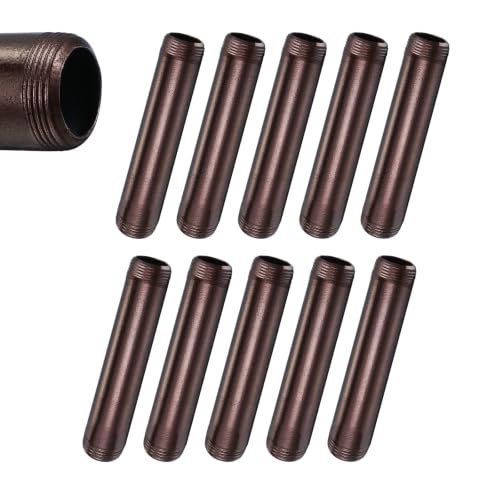 XinDoingNow Painted Black Iron Pipe,Bronze,1"x 2",10Pack