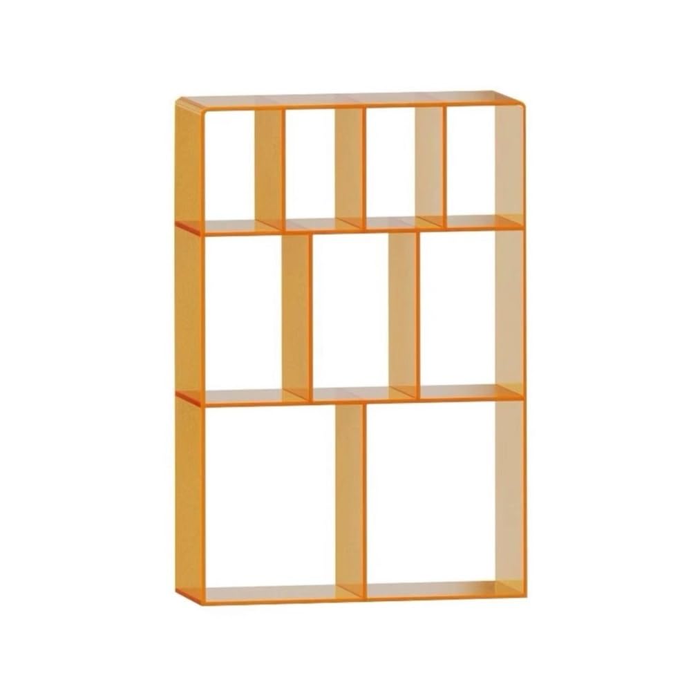 CHENGAIJIAN Cd Rack FloorStanding Multi Compartment Vinyl Record Rack Acrylic Albums Books Storage Shelf(Orange)