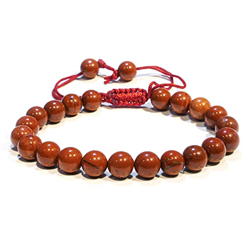 Red Jasper Crystal Bracelet Gemstone Bead Bracelet with