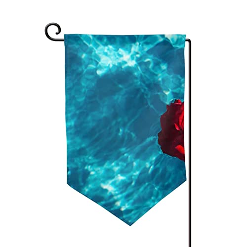 Drapeau de jardin rose double face aux finitions soignées