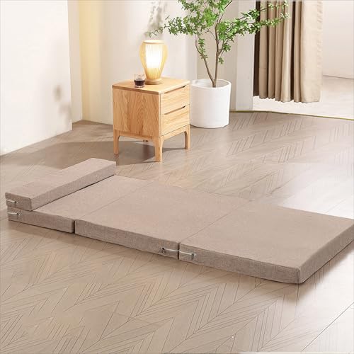 Tapete plegable portátil con almohada lavable, solución cómoda para dormir para dormitorio, sala de juegos, dormitorios, camping, viajes y uso de invitados