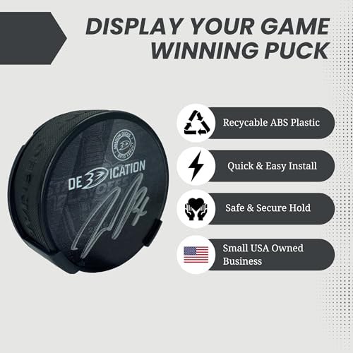 Diochey Creations Hockey Puck Display Case Wall Mount | Player Gifts | Ice Hockey Wall Decor | Holder for all Pucks | Bedroom Sports Decorations | Display Your Game Winning Trophy (1) by Diochey Creations - Used condition - US$6.79