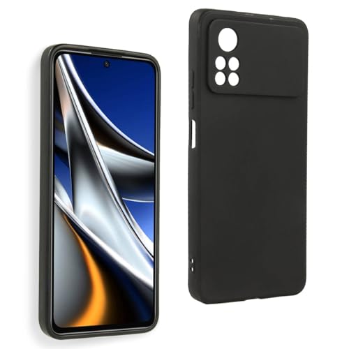 REY Funda Carcasa para XIAOMI Poco X4 Pro 5G, Anti-Deslizante Negra, Elegante y Ligera, TPU Flexible Premium