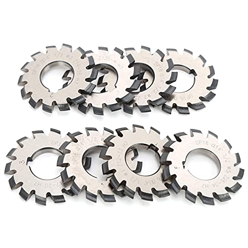 Image of Gear Milling Cutter Set 8Pcs Precision Involute Gear Cutting Tool 14.5 55mm 22mm for Milling Machines High Performance