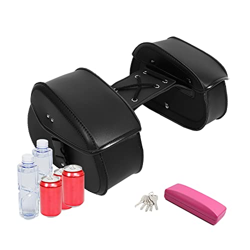 X Autohaux 1Pair Motorcycle Saddlebag Side Tool Bags Cycling Luggage Bag Waterproof Quick Release Buckle Faux Leather Black 10.24''X3.74''X6.30'' #TOP5