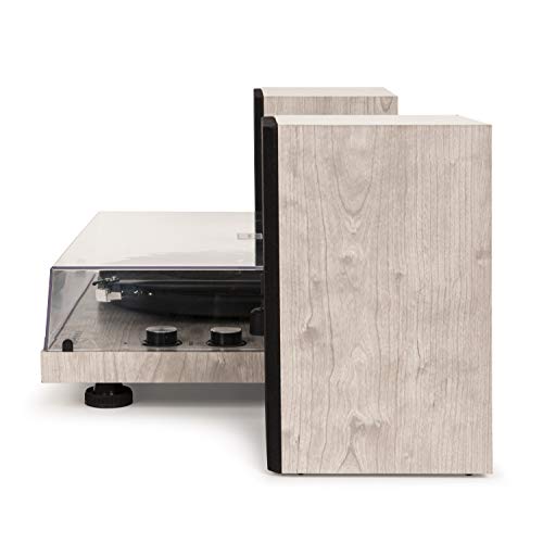 Image of Crosley C62A-GY Belt-Drive 2-Speed Vinyl Bluetooth Turntable with Included Speakers and Built-in Amplifier, Grey