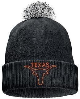 Printbox Originals Longhorn Beanie Hat for Men Knit Cuff with POM, Texas Embroidered Fan Gameday Austin