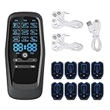 Wxeadu TENS Gerät Schmerztherapie, Perioden Simulator mit 9 Modi und 8 Elektroden Pads, 2 Kanäle Wehen Simulator, Reizstromgeräte Gegen Schmerzen für Arm, Bein, Rücken Muskelstimulator