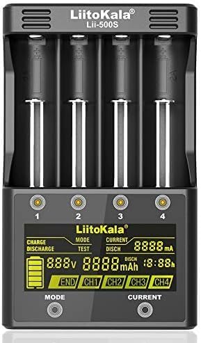 LiitoKala Lii-500S 18650 Charger for 18650 26650 21700 AA AAA Touch Screen Button LCD Test Battery Capacity