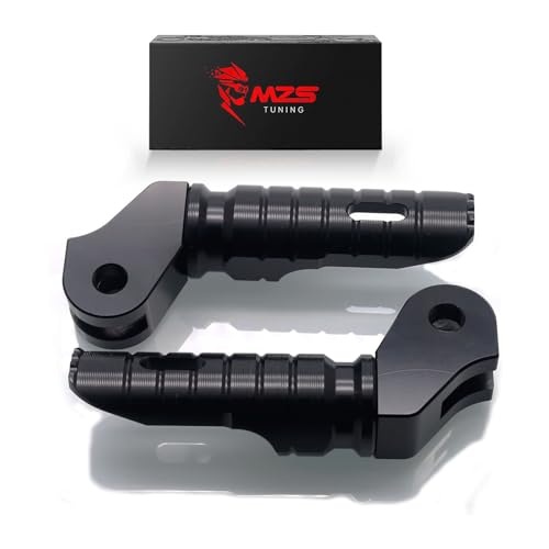 Image of MZS Motorcycle Foot Pegs, 360 Roating Rider Front Footpegs Footrest Rest Pedal Black CNC Compatible with Bonneville T100 2016-2022 / Bonneville T120 2016-2022