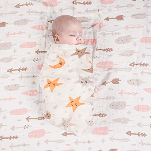 image for Viviland Baby Muslin Swaddle Blanket for Newborn Boys and Girls | 70% 