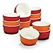 COM-FOUR® 12x Tazón de ragú de aletas - Moldes para horno en rojo y naranja - Tazón de crema brulee - Tazón de postre con 185 ml cada uno