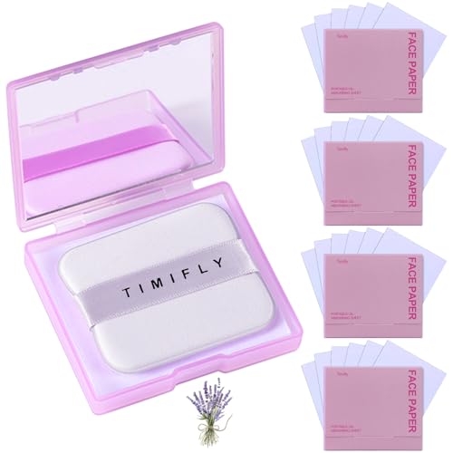 LTIYV Oil Blotting Paper for Face 500 Sheets with Mirror & Puff Lavender
