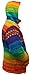 Shopoholic Fashion Men Tie Dye Rainbow Striped High Neck Woollen Winter Jacket, XXL