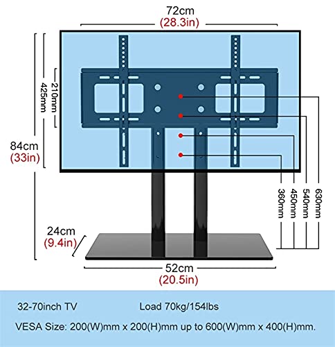 Soporte Universal para TV de Mesa Ajustable Negro miniatura 5
