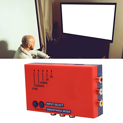 BONKZEBU Konwerter RetroScaler2x Interfejs Multimedialny A V na HD dla Sygnału Wyjściowego 480p60, Konwerter Materiału ABS o Zerowym Opóźnieniu dla Listy Pakietów Commodore64 z Kablem USB (Czerwony)