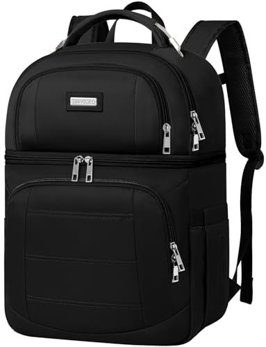 Cooler Backpack, Keeps 30 Cans Hot/Cold for Up to 24 Hours, Waterproof & Leak Proof Soft Double Deck Cooler Bag - Insulated Backpack Cooler - Lunch Box Backpack for Men Women