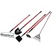 GardenAll Long Handle Garden Tools Set - Include Round Point Shovel /12 Guage Garden Hoe/Steel Rake/Bow Rake/Garden Scraper with Fiberglass Handle-5 Pieces