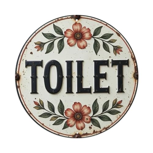 Targa decorativa in metallo per WC, stile vintage, per casa, bar, giardino, 20,3 x 20,3 cm