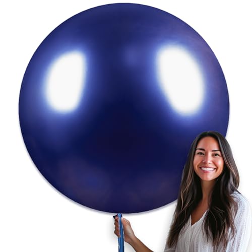 Image of PartyWoo Navy Blue Balloons 4pcs 36 Inch Matte Helium Dark Blue Latex Balloons for Graduation Anniversary Wedding Sports Theme Boy Baby Shower Men Birthday Bachelorette Party Decorations Blue-Y72