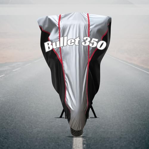 Image of Motorcycle Bike Body Cover for Outdoor Use - Heavy Fabric Water Resistant Two Wheeler Cover with UV, Dust & Rain Protection Compatible for Bullet 350