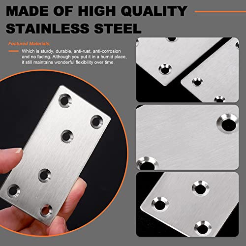 Tanstic 15Pcs 60x38mm Metal Flat Straight Mending Plates with Screws - Image 4