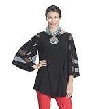 IC Collection Mesh Sleeve Tunic in Black - 1241T (Small)