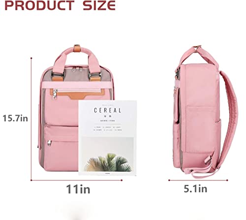 Mochila bolsa feminina à prova d'água, bolsa casual de poliéster, para universidade, escola e viage