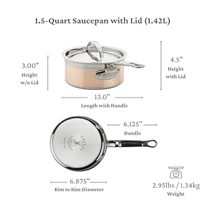 Hestancopperbondcollection100purecoppersaucepaninductioncooktopcompatible15quart Urban Country Home Decor Hestan copperbond collection 100 pure copper sauce pan induction cooktop compatible 15 quart urban country home decor